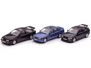 FORD: SIERRA RS ЧЕРНЫЙ И SAPPHIRE RS СИНИЙ, ESCORT MK5 RS COSWORTH ЗЕЛЕНЫЙ НАБОР ИЗ 3Х МОДЕЛЕЙ