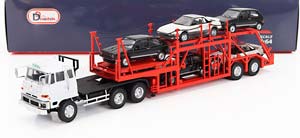 MITSUBISHI FUSO FV TRUCK CAR TRANSPORTER - CARS NOT INCLUDED, RED WHITE (ДЛИНА МОДЕЛИ 6-10 СМ)