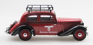 ADLER TRUMPF JUNIOR 2 DOOR SEDAN REICHPOST 1934-41, RED/BLACK — фото 4