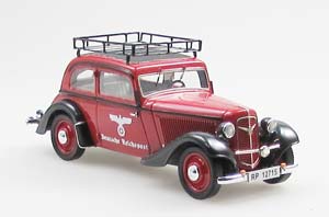 ADLER TRUMPF JUNIOR 2 DOOR SEDAN REICHPOST 1934-41, RED/BLACK — фото 5