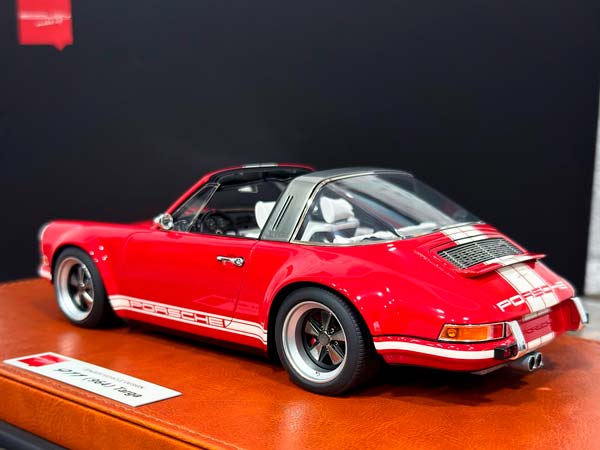 PORSCHE SINGER 911 (964) TARGA RED/CREAM WHITE STRIPE / ПОРШЕ SINGER 911 964 ТАРГА КРАСНЫЙ/КРЕМОВО-БЕЛЫЙ ПОЛОСА — фото 7