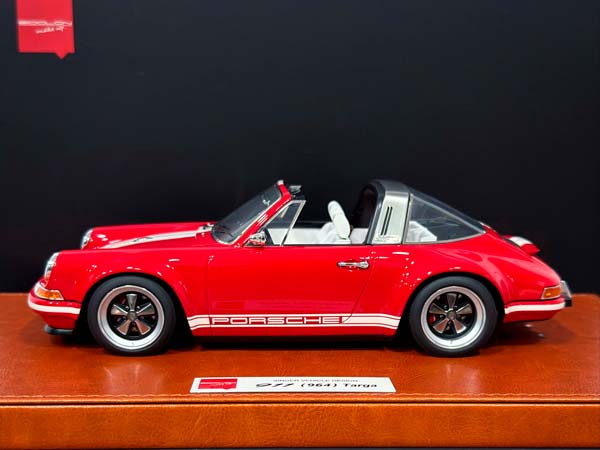 PORSCHE SINGER 911 (964) TARGA RED/CREAM WHITE STRIPE / ПОРШЕ SINGER 911 964 ТАРГА КРАСНЫЙ/КРЕМОВО-БЕЛЫЙ ПОЛОСА — фото 8