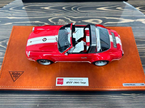 PORSCHE SINGER 911 (964) TARGA RED/CREAM WHITE STRIPE / ПОРШЕ SINGER 911 964 ТАРГА КРАСНЫЙ/КРЕМОВО-БЕЛЫЙ ПОЛОСА — фото 9