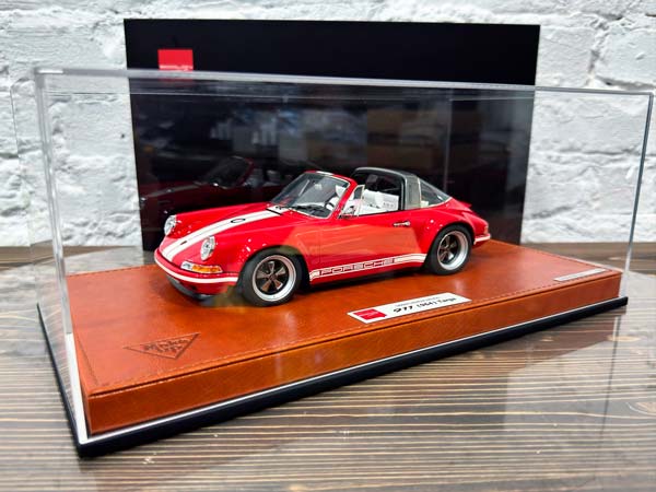 PORSCHE SINGER 911 (964) TARGA RED/CREAM WHITE STRIPE / ПОРШЕ SINGER 911 964 ТАРГА КРАСНЫЙ/КРЕМОВО-БЕЛЫЙ ПОЛОСА — фото 10