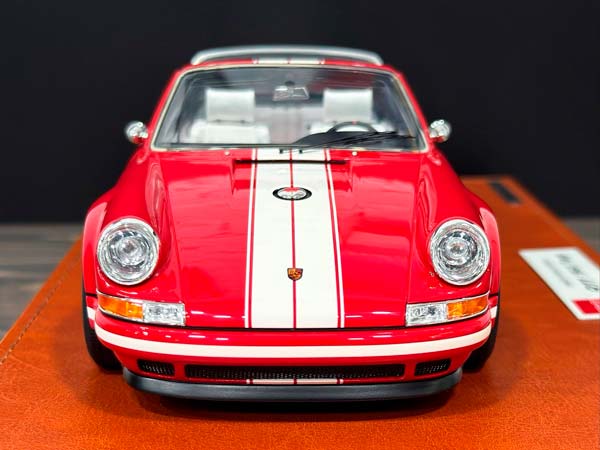 PORSCHE SINGER 911 (964) TARGA RED/CREAM WHITE STRIPE / ПОРШЕ SINGER 911 964 ТАРГА КРАСНЫЙ/КРЕМОВО-БЕЛЫЙ ПОЛОСА — фото 2