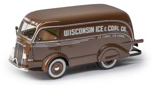 INTERNATIONAL D-300 DELIVERY VAN WISCONSIN ICE CO. 1938, BROWN