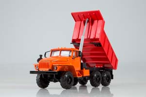URALSKY TRUCK 55571 DUMPER (USSR RUSSIAN) ORANGE/RED | УРАЛЬСКИЙ ГРУЗОВИК 55571 САМОСВАЛ (КАБИНА ОРАНЖЕВАЯ КУЗОВ КРАСНЫЙ) ЭЛЕКОН — фото 5