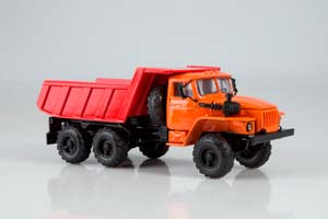URALSKY TRUCK 55571 DUMPER (USSR RUSSIAN) ORANGE/RED | УРАЛЬСКИЙ ГРУЗОВИК 55571 САМОСВАЛ (КАБИНА ОРАНЖЕВАЯ КУЗОВ КРАСНЫЙ) ЭЛЕКОН — фото 2