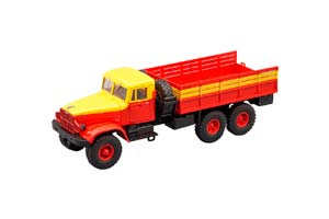 КРАЗ 214Б БОРТОВОЙ АВАРИЙНЫЙ 1963-1967 КРАСНЫЙ С ЖЕЛТЫМ