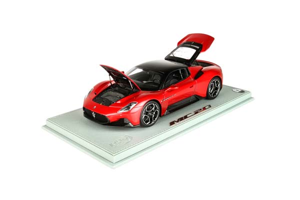 MASERATI MC20 METALLIC RED VINCENTE BLACK ROOF -DIECAST FULL OPEN- SHOWCASE INCLUDED / МАЗЕРАТИ МС20 МЕТАЛЛИК ВИНКЕНТЕ РООФ - - 1:18 КРАСНЫЙ — фото 5