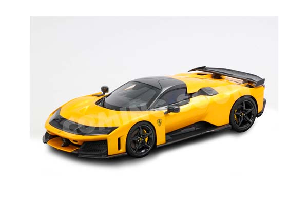 FERRARI F80 METAL DIECAST FULL OPEN GIALLO TRISTRATO WITH CARBON WHEELS AND WING - POLYFOAM PACK / ФЕРРАРИ Ф80 МЕТАЛ ТРИСТРАТО КАРБОН КОЛЕСА ВИНГ 1:18 ЖЕЛТЫЙ — фото 1