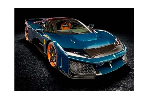 FERRARI F80 METAL DIECAST FULL OPEN FULL CARBON BLUE - LUXURY PACK - BASE AND CASE INCLUDED / ФЕРРАРИ Ф80 МЕТАЛ ФУЛЛ КАРБОН 1:18 СИНИЙ