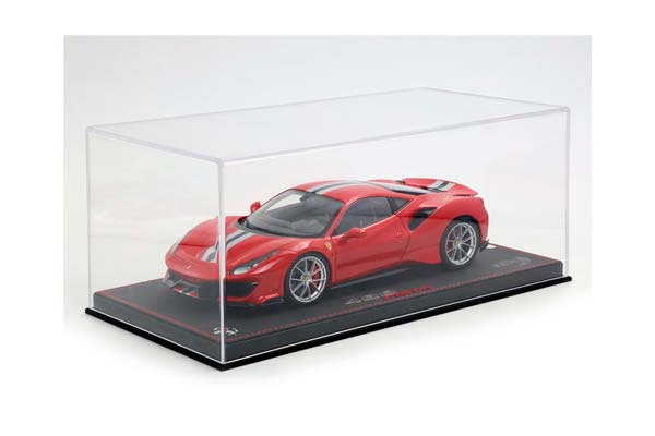 FERRARI 488 PISTA - METAL DIECAST - FULL OPEN ROSSO CORSA WITH STRIPE - LUXURY PACK - BASE AND CASE INCLUDED / ФЕРРАРИ 488 ПИСТА 1:18 КРАСНЫЙ — фото 8