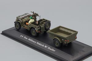 JEEP WILLYS 1/4 TON MILITARY VEHICLE WITH TRAILER / ДЖИП ВИЛЛИС С ПРИЦЕПОМ И ФИГУРКОЙ СОЛДАТА — фото 3