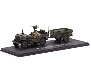 JEEP WILLYS 1/4 TON MILITARY VEHICLE WITH TRAILER / ДЖИП ВИЛЛИС С ПРИЦЕПОМ И ФИГУРКОЙ СОЛДАТА — фото 9