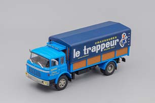 BERLIET GRK 10 TRUCK TELONATO LE TRAPPEUR 2-ASSI 1962, BLUE/BROWN