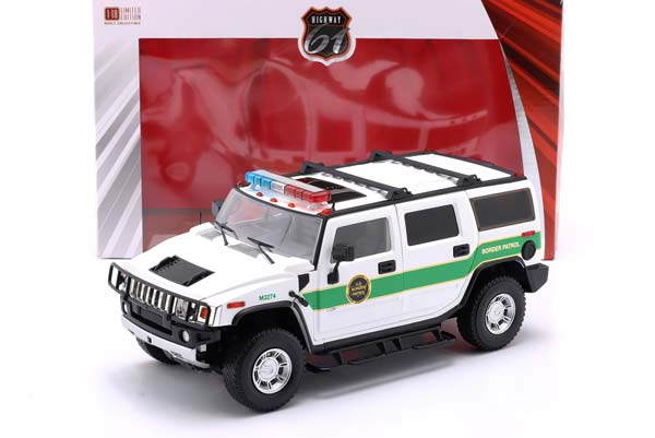 HUMMER H2 US BORDER PATROL 2003 WHITE / GREEN HIGHWAY61 / ХУММЕР H2 США БОРДЕР ПАТРОЛ БЕЛЫЙ ЗЕЛЕНЫЙ HIGHWAY61 — фото 3
