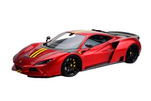 FERRARI NOVITEC F8 PISTA 2024 CANDY RED LIMITED 38/199 / ФЕРРАРИ Ф8 НОВИТЕК ПИСТА КРАСНЫЙ С ЗОЛОТЫМИ ПОЛОСКАМИ