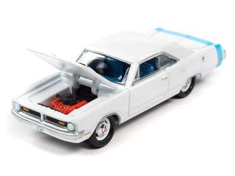 DODGE DART SWINGER (1970), БЕЛЫЙ С ГОЛУБЫМ (ДЛИНА МОДЕЛИ 6-10 СМ) — фото 3