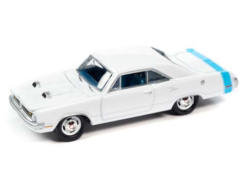DODGE DART SWINGER (1970), БЕЛЫЙ С ГОЛУБЫМ (ДЛИНА МОДЕЛИ 6-10 СМ)