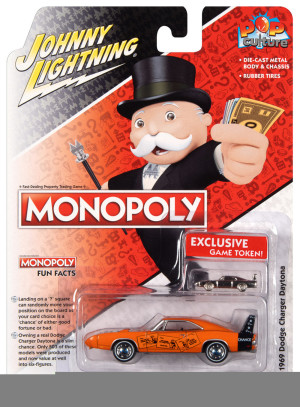 DODGE CHARGER DAYTONA 1969 MONOPOLY ОРАНЖЕВЫЙ В КОМПЛЕКТЕ С ФИШКОЙ ДЛЯ ИГРЫ В ВИДЕ МАШИНКИ (ДЛИНА МОДЕЛИ 6-10 СМ) — фото 2