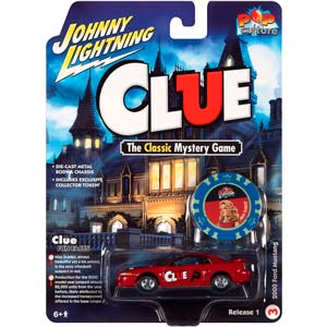 FORD MUSTANG 2000 КРАСНЫЙ С ФИШКОЙ ДЛЯ ИГРЫ CLUE (ДЛИНА МОДЕЛИ 6-10 СМ) — фото 2