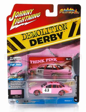 FORD CROWN VICTORIA N43 DEMILITION DERBY 1997, PINK WHITE (ДЛИНА МОДЕЛИ 6-10 СМ)