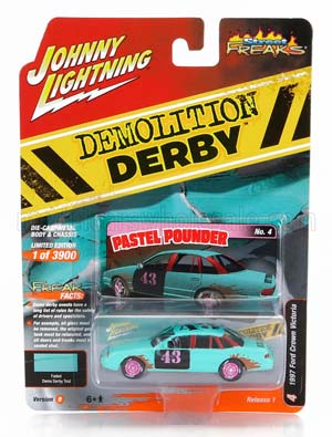 FORD CROWN VICTORIA N43 DEMILITION DERBY 1997, LIGHT BLUE BLACK (ДЛИНА МОДЕЛИ 6-10 СМ)