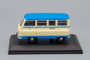 AUSTIN MORRIS J2 BRADFORD MINI BUS 1965, BLUE / BEIGE — фото 3