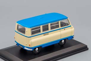 AUSTIN MORRIS J2 BRADFORD MINI BUS 1965, BLUE / BEIGE — фото 2