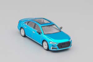 AUDI A8L 2021, BRILLIANT BLUE METALLIC (ДЛИНА МОДЕЛИ 6-10 СМ) — фото 3