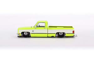CHEVROLET SILVERADO C-10 FLO YELLOW RAW CHASE CAR KAIDO HOUSE 1983 (ДЛИНА МОДЕЛИ 6-10 СМ)