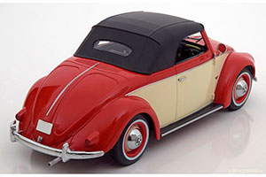 VW VOLKSWAGEN 1200 HEBMULLER CONVERTIBLE WITH REMOVABLE SOFTTOP 1949 RED CREME LIMITED EDITION 2000 PCS — фото 2