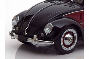 VW VOLKSWAGEN 1200 HEBMULLER CONVERTIBLE WITH REMOVABLE SOFTTOP 1949 BLACK DARKRED LIMITED EDITION 1000 PCS — фото 3