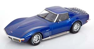 CHEVROLET CORVETTE C3 WITH REMOVABLE ROOF PARTS AND SIDE PIPES 1972 BLUE METALLIC