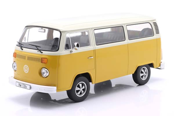 VW T2B BUS WITH FUCHS RIMS 1972 YELLOW WHITE