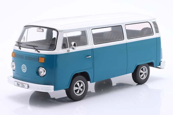 VW T2B BUS WITH FUCHS RIMS 1972 BLUE WHITE