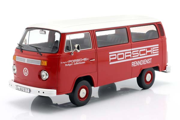 VW T2B BUS PORSCHE RENNDIENST 1972 RED WHITE