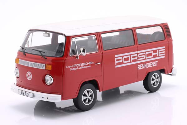 VW T2B BUS PORSCHE RENNDIENST WITH FUCHS-RIMS 1972 RED WHITE