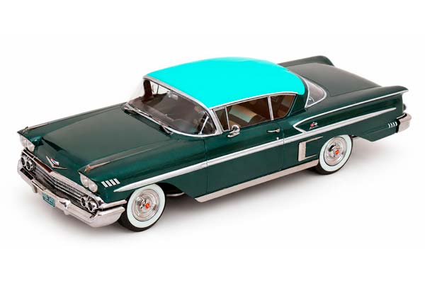 CHEVROLET BEL AIR IMPALA COUPE 1958 DARKGREEN-METALLIC LIGHTGREEN / ШЕВРОЛЕ БЕЛ ЭЙР ИМПАЛА КУПЕ 1958 ТЕМНО-ЗЕЛЕНЫЙ МЕТАЛЛИК СО СВЕТЛО-ЗЕЛЕНЫМ