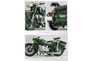 ММЗ-72 (КОПИЯ БМВ R71) 1941-1960 СОВЕТСКИЙ ТЯЖЁЛЫЙ МОТОЦИКЛ ЗЕЛЕНЫЙ (ДЛИНА 24 СМ) — фото 5