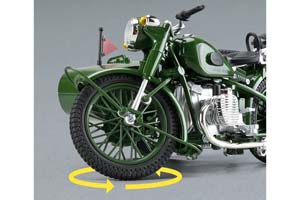 ММЗ-72 (КОПИЯ БМВ R71) 1941-1960 СОВЕТСКИЙ ТЯЖЁЛЫЙ МОТОЦИКЛ ЗЕЛЕНЫЙ (ДЛИНА 24 СМ) — фото 7