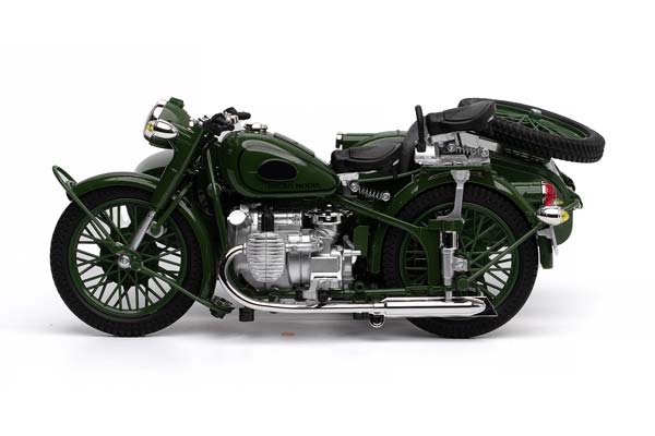 ММЗ-72 (КОПИЯ БМВ R71) 1941-1960 СОВЕТСКИЙ ТЯЖЁЛЫЙ МОТОЦИКЛ ЗЕЛЕНЫЙ (ДЛИНА 24 СМ БЕЗ КАРТОННОГО БОКСА) — фото 5