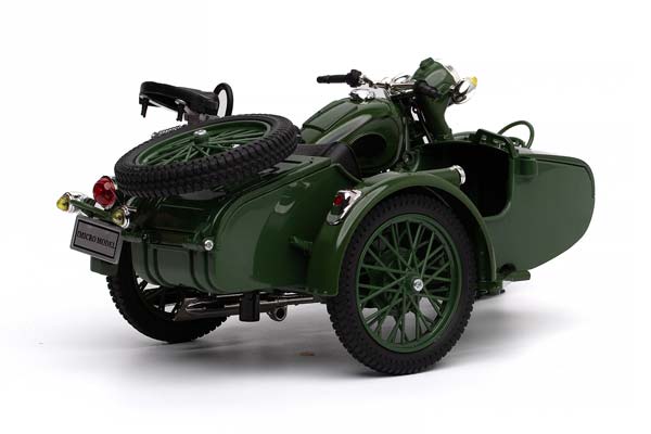 ММЗ-72 (КОПИЯ БМВ R71) 1941-1960 СОВЕТСКИЙ ТЯЖЁЛЫЙ МОТОЦИКЛ ЗЕЛЕНЫЙ (ДЛИНА 24 СМ БЕЗ КАРТОННОГО БОКСА) — фото 2