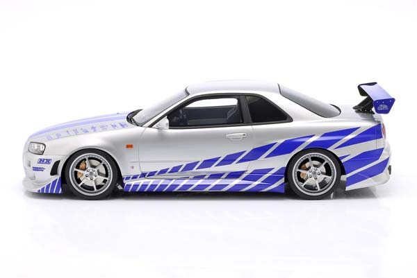 BRIAN'S NISSAN SKYLINE GT-R (R34) FILM 2 FAST 2 FURIOUS (2003) SILVER / BLUE / БРИАН НИССАН СКАЙЛАЙН ГТ-Р R34 ФИЛМ 2 ФАСТ ФУРИОУС СЕРЕБРИСТЫЙ СИНИЙ — фото 4