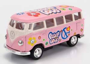 VW VOLKSWAGEN T1 SAMBA MINIBUS FLOWER 1962 - WITHOUT BOX, PINK (ДЛИНА МОДЕЛИ 6-10 СМ)