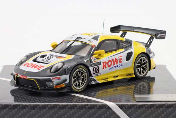 PORSCHE 911 GT3 R #98 КОМАНДА ROWE RACING ПОБЕДИТЕЛЬ 24 ЧАСА СПА БАМБЕРГ, TANDY, VANTHOOR 2020 / ПОРШЕ 911 ГТ3 ROWE 24 ТАНДЙ ВАНТУР ЖЕЛТЫЙ