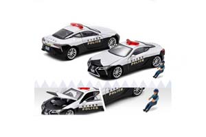 LEXUS LC500 *TOCHIGI POLICE* WITH DRIVER FIGURE, BLACK/WHITE (ДЛИНА МОДЕЛИ 6-10 СМ) — фото 1