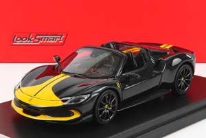 FERRARI 296 GTS SPIDER ASSETTO FIORANO OPEN ROOF (2022), NERO DAYTONA - BLACK YELLOW