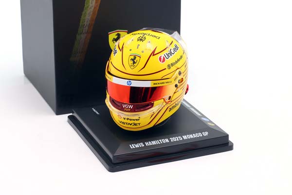 ШЛЕМ LEWIS HAMILTON SCUDERIA FERRARI #44 5TH MONACO GP FORMULA 1 2025 / ЛЬЮИС ХЭМИЛТОН СКУДЕРИЯ ФЕРРАРИ 5 МЕСТО ГРАН-ПРИ МОНАКО ФОРМУЛА-1 — фото 3